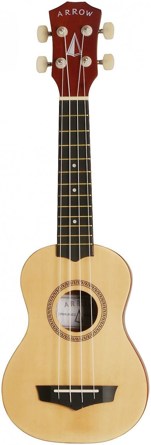 Ukulele sopranowe z pokrowcem Arrow PB10 NA Natural Bright Top