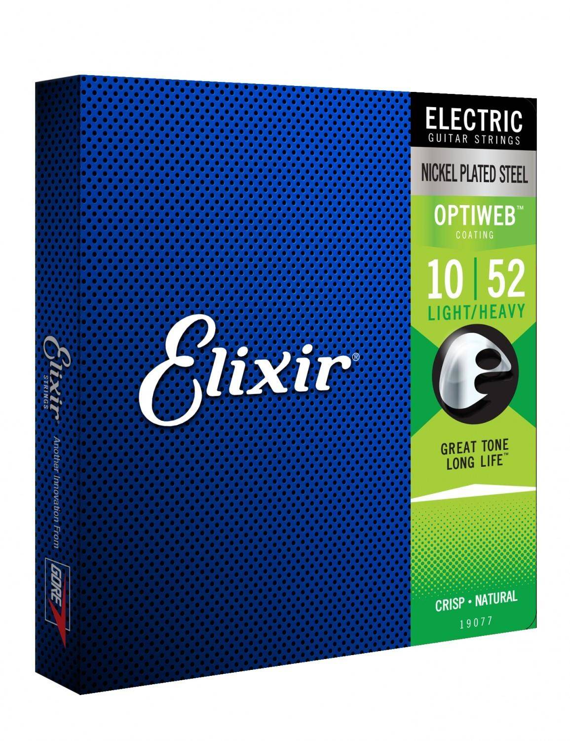 Struny do gitary elektrycznej Elixir 19077 Optiweb Light/Heavy 10-52