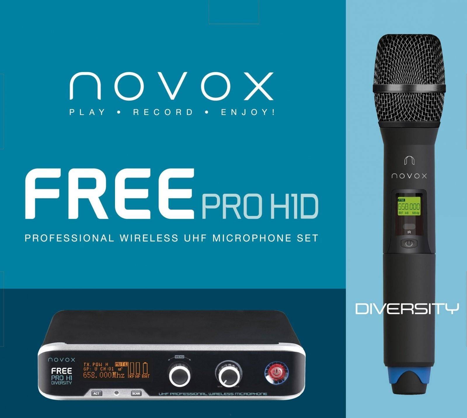 Novox FREE PRO H1 True Diversity - Mikrofon bezprzewodowy pojedynczy True Diversity