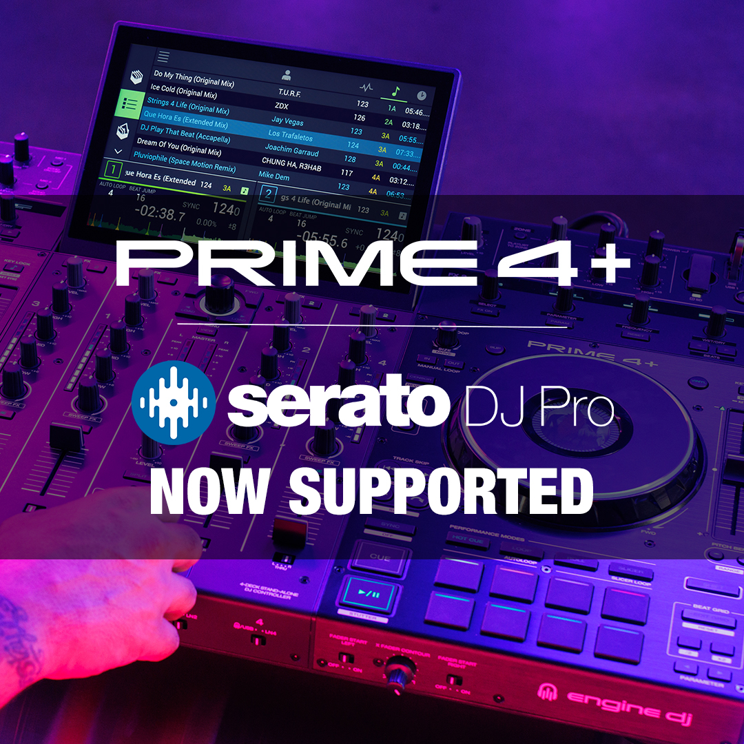 Serato DJ Pro oferuje teraz darmową obsługę plug and play dla DJ PRIME 4+!