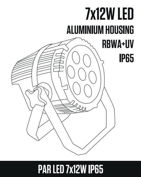 Fractal Lights LED PAR 7x12W IP65 – reflektor PAR LED