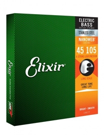 Elixir 14677 NanoWeb Stainless Steel 45-105 – struny do gitary basowej