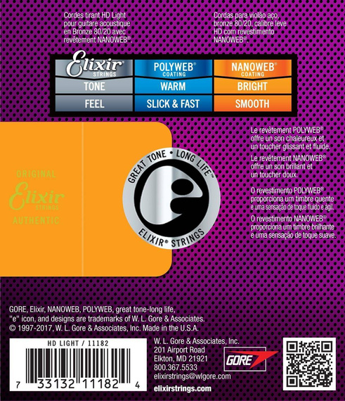 Elixir 11182 HD Light NanoWeb 13-53 – struny do gitary akustycznej