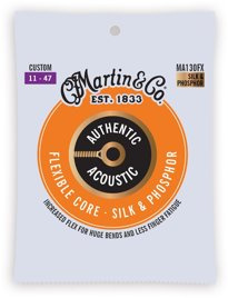 Struny do gitary akustycznej Martin Guitar Martin MA130FX Authentic Flexible Core Silk & Steel 11.5 - 47.0