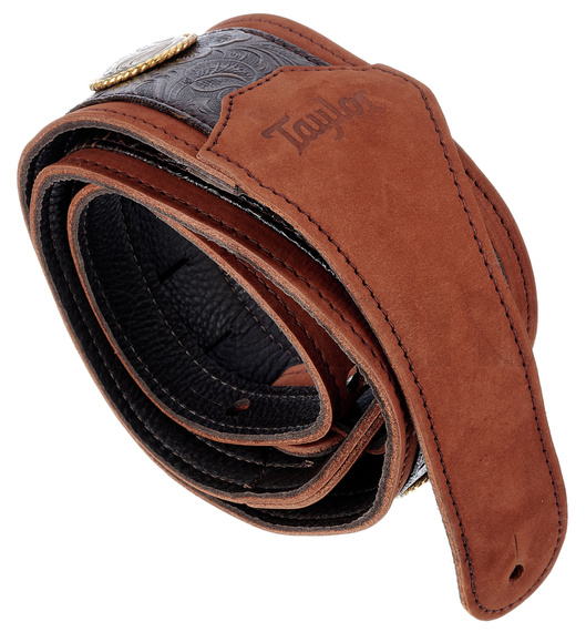 Taylor Grand Pacific Strap,Brn Lthr/Ni Concho,3" - pasek