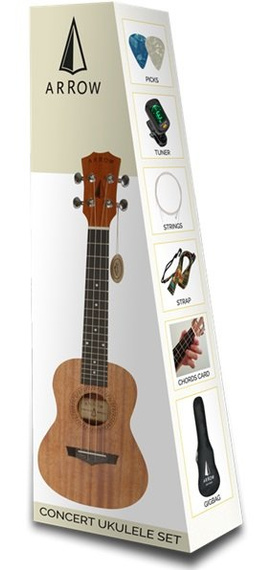 Ukulele koncerowe z zestawem akcesoriów Arrow MH10 Mahogany Concert Ukulele *SET*