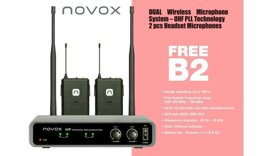 Zestaw - 2x mikrofon bezprzewodowy nagłowny + głośnik 50W