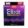 Elixir 16568 Acou Phos NW CusLt (3Pk 16027) - potrójny zestaw strun