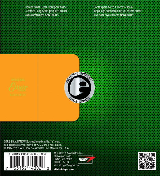 Elixir 14002 NanoWeb Long Scale 40-95 – struny do gitary basowej