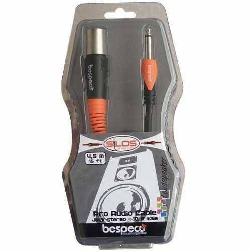 Kabel mikrofonowy Bespeco SLJM100 XLR (canon) mski/JACK mono 1m