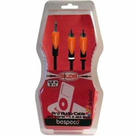 Bespeco SLYMSR180 – kabel jack 3,5 mm stereo – 2x RCA 1,8 m