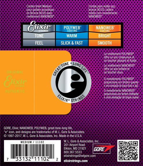 Elixir 11102 NanoWeb Bronze Medium 13-56