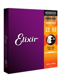 Elixir 16052 NanoWeb Light 12-53 – struny do gitary akustycznej