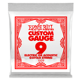 Pojedyncza Struna do gitary elektrycznej/akustycznej Ernie Ball 1009 0,9