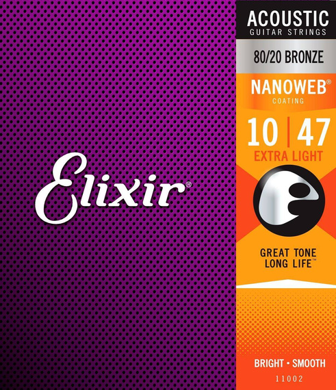 Elixir 11002 NanoWeb Bronze 10-47 – struny do gitary akustycznej