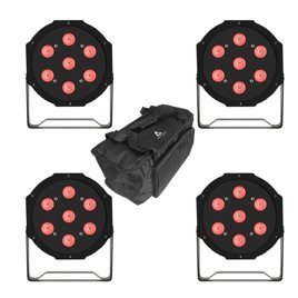 Zestaw 4 x Fractal Lights PAR LED 7 x 10W (4 in 1) + pokrowiec