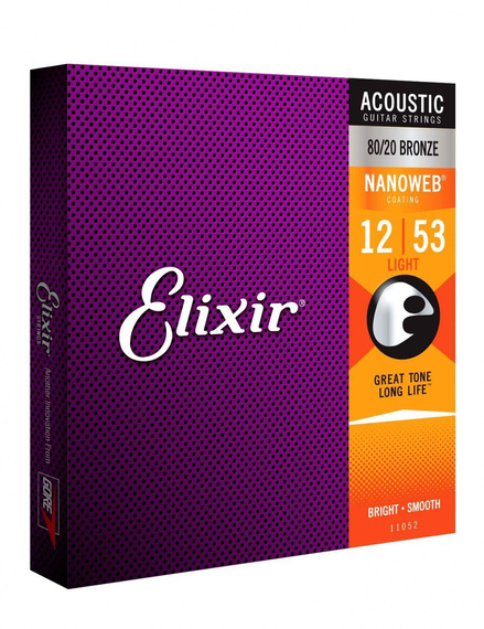 Elixir 11052 NanoWeb Light 12-53 – struny do gitary akustycznej