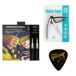 Zestaw Gitarzysty - Kabel 3,6m + Kapodaster + Kostki