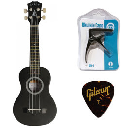 Zestaw Ukulele Arrow PB10BK + Kapodster + Kostki