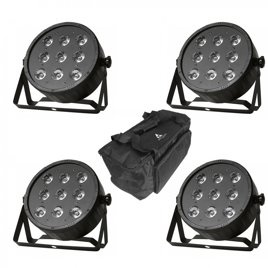 Zestaw 4 x Fractal Lights PAR LED 9x10 W + Pokrowiec