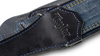 Taylor Blue Denim Strap,Navy Leather Edges,2.5" - pasek