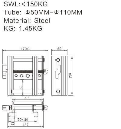 Montaż Fractal Lights FL504 - L50-110mm, 150 kg
