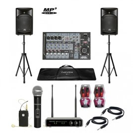 Zestaw Estradowy - Nagłośnienie + Mikrofony Bezprzewodowe