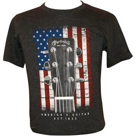 Koszulka Martin T-Shirt Men Guitar American Flag Charcoal S