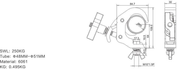 Uchwyt Fractal Lights FL531BLK - o 48-51mm, 60kg