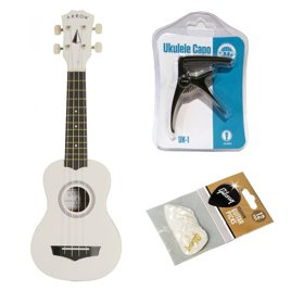 Ukulele Arrow PB10WH Zestaw + Kapodaster + Kostki