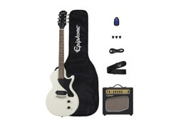 Epiphone Billie Joe Armstrong Les Paul Junior Electric Guitar Player Pack CW Classic White zestaw gitarowy