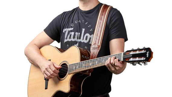 Taylor Element Brown/Cream Leather 2.5" – pasek do gitary