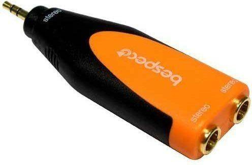 Wtyk Jack 3.5mm stereo Bespeco SLAD170 2x gniazdo jack 6.3mm stereo