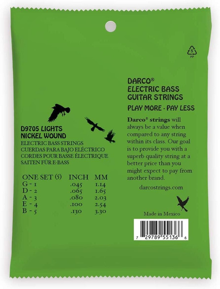 Martin Darco D9705 – struny do basu 5-strunowego light