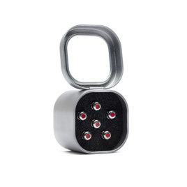 Zestaw Kołków Martin Pin Set Liquid Metal Chrome w Red Tin