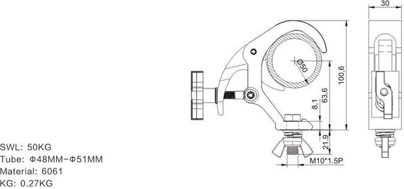 Fractal Lights FL540BLK - o 48-51mm, 50kg