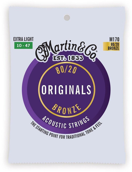 Martin M170 Acoustic Extra Light 80/20 – struny do gitary akustycznej