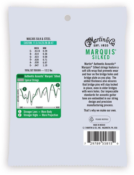 Martin MA130S – struny Silk & Steel do gitary akustycznej