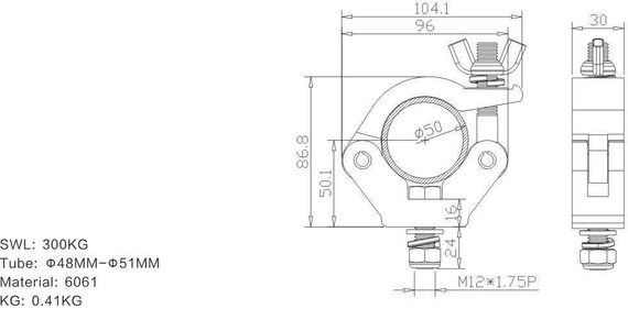 Uchwyt Fractal Lights FL542B - o 48-51mm,300 kg