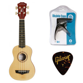 Zestaw Ukulele Arrow PB10NA + Kapodaster + Kostki