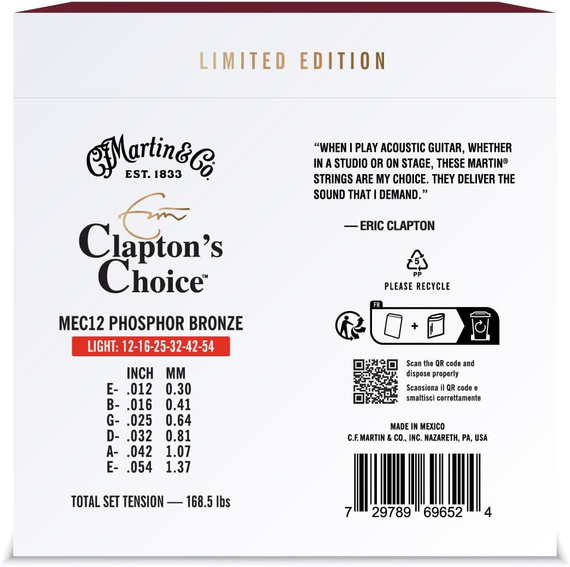 Martin MEC12LTD20 Eric Clapton 20th Light – struny akustyczne