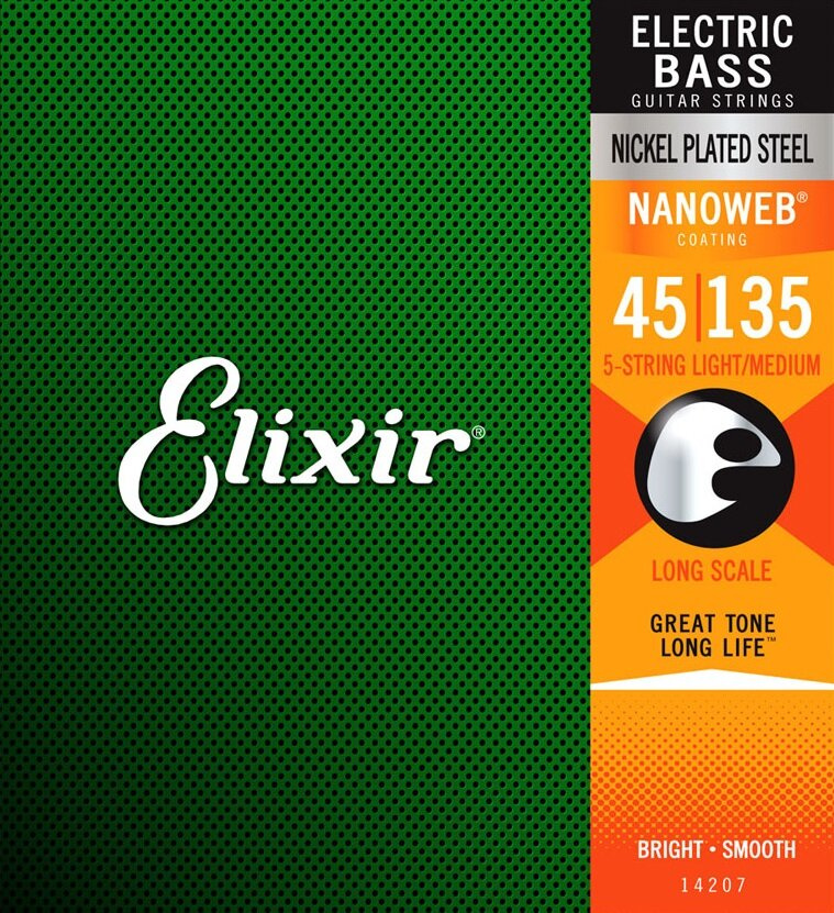 Elixir 14087 NanoWeb Medium Extra long scale 45-105 struny basowe