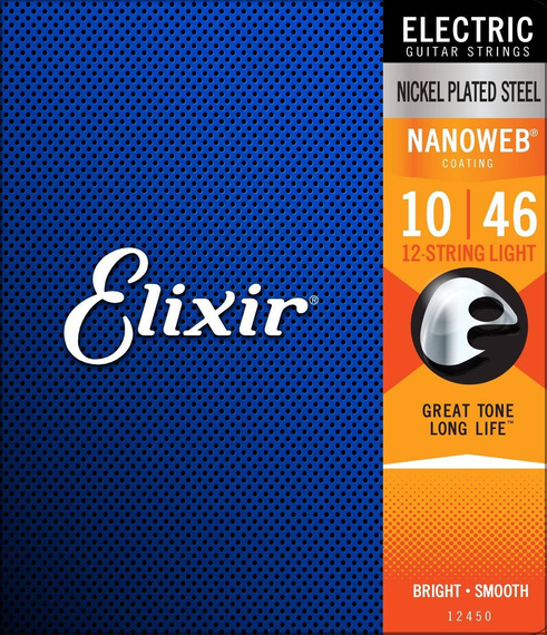Elixir 12450 NanoWeb 10-46 – struny do gitary elektrycznej 12-strunowej