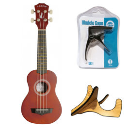 Zestaw Arrow Ukulele PB10 NT + Pokrowiec + Stojak + Kapo
