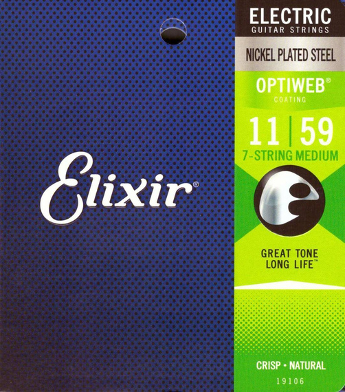 Elixir 19106 Optiweb 11-59 – struny do gitary elektrycznej 7-strunowej