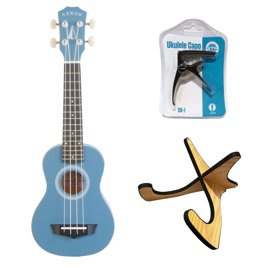 Zestaw Ukulele Arrow PB10B2 Pokrowiec + Stojak + Kapo