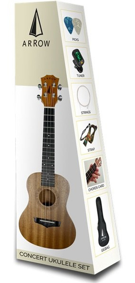 Ukulele koncertowe z zestawem akcesoriów Arrow MH10 Sapele Concert Ukulele *SET*