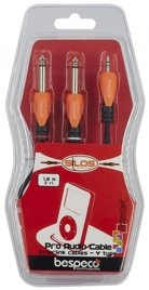 Kabel Bespeco Jack TRS 3,5mm/ 2x jack TS 6,3mm  SLYMSJ180 1,8m