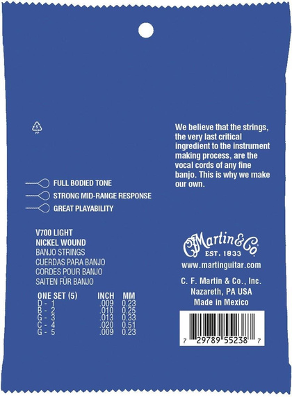 Struny do Banjo Martin V700 Strings Vega Banjo 7005 StrLight