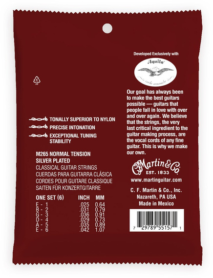 Struny Martin Magnifico M265 silver plated normal tension